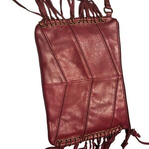 Mossimo Supply Co. Red non Leather Fringe Wristlet